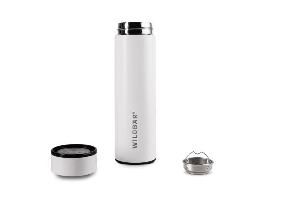 Thermos-Teekanne weiß 450 ml - Edelstahlkanne, auslaufsicher für Büro, Sport, Wandern oder Schule - BPA und plastikfrei – Bild 2