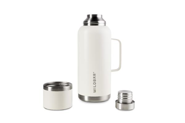 Thermos-Kanne beige 1000 ml - Edelstahl-Thermoskanne, auslaufsicher für Büro, Sport, Wandern oder Schule - BPA und plastikfrei – Bild 2